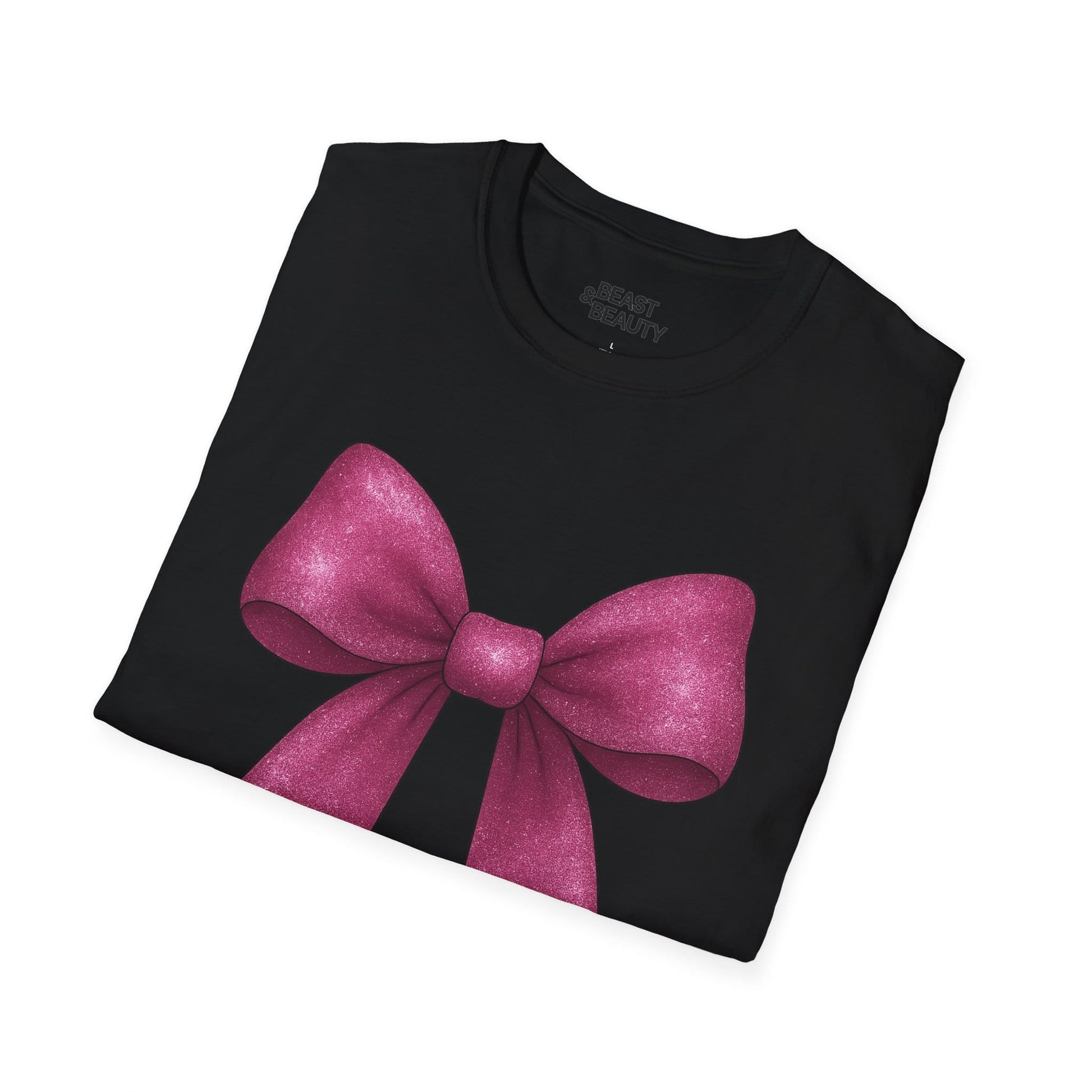 Pink Glitter Bow T-Shirt t-shirt product image 6 from Beast and Beauty