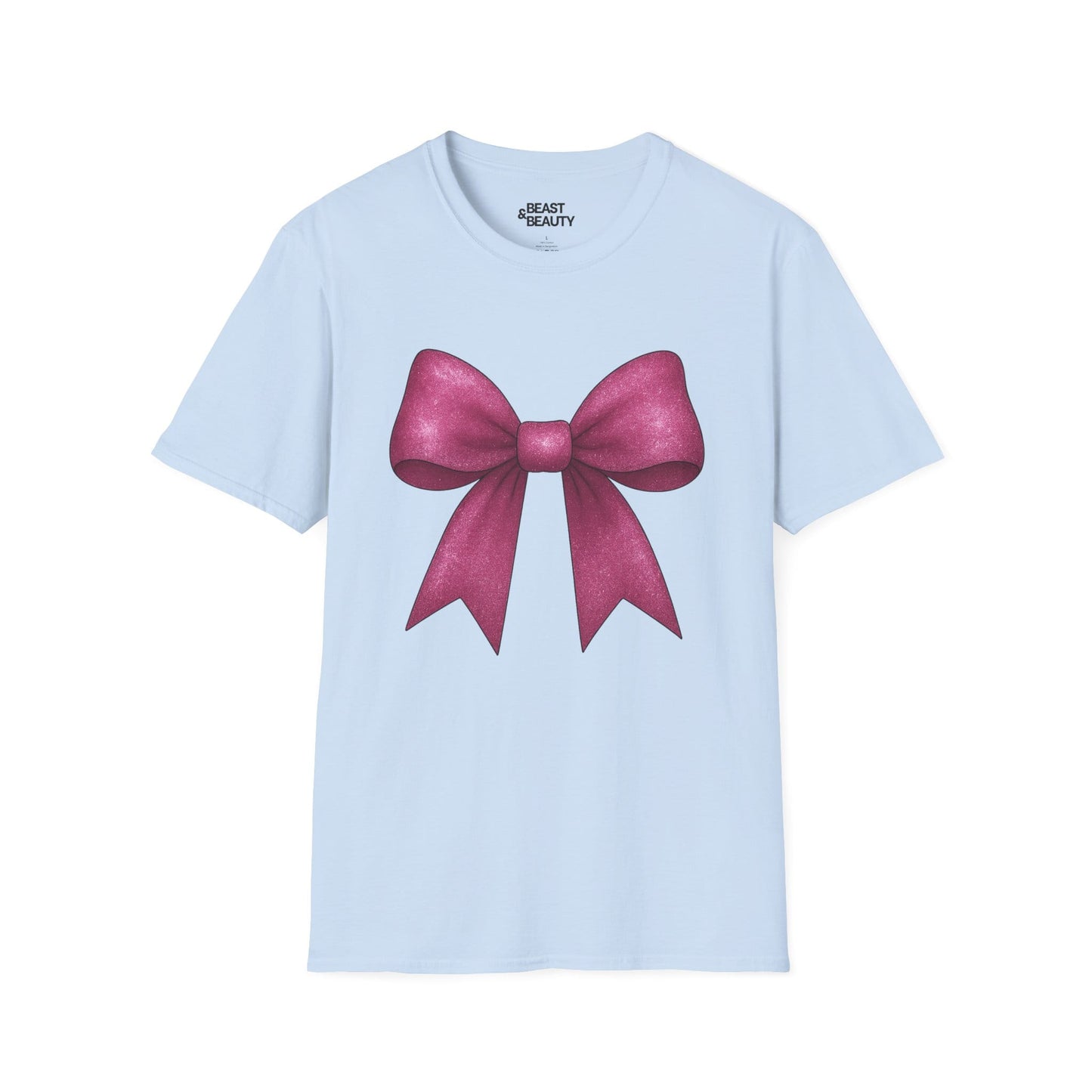 Pink Glitter Bow T-Shirt t-shirt product image 4 from Beast and Beauty