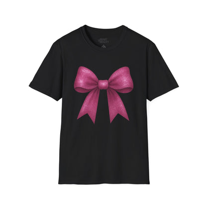 Pink Glitter Bow T-Shirt t-shirt product image 1 from Beast and Beauty