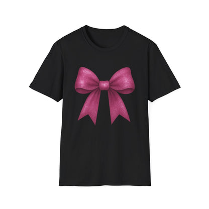 Pink Glitter Bow T-Shirt - funny t-shirt by Cheeky Business