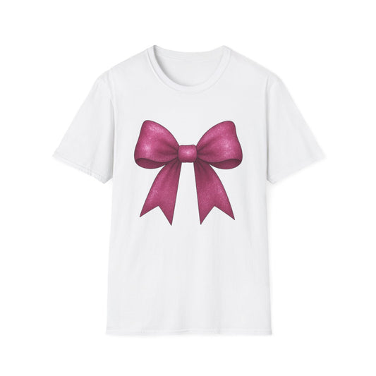 Pink Glitter Bow T-Shirt - funny t-shirt by Cheeky Business