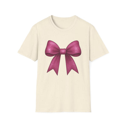 Pink Glitter Bow T-Shirt - funny t-shirt by Cheeky Business