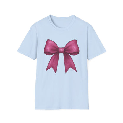 Pink Glitter Bow T-Shirt - funny t-shirt by Cheeky Business