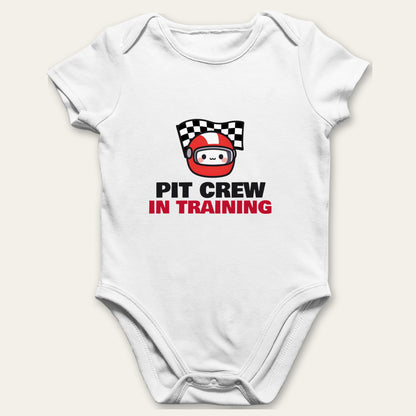 Pit Crew Chief & Pit Crew In Training matching set baby grow