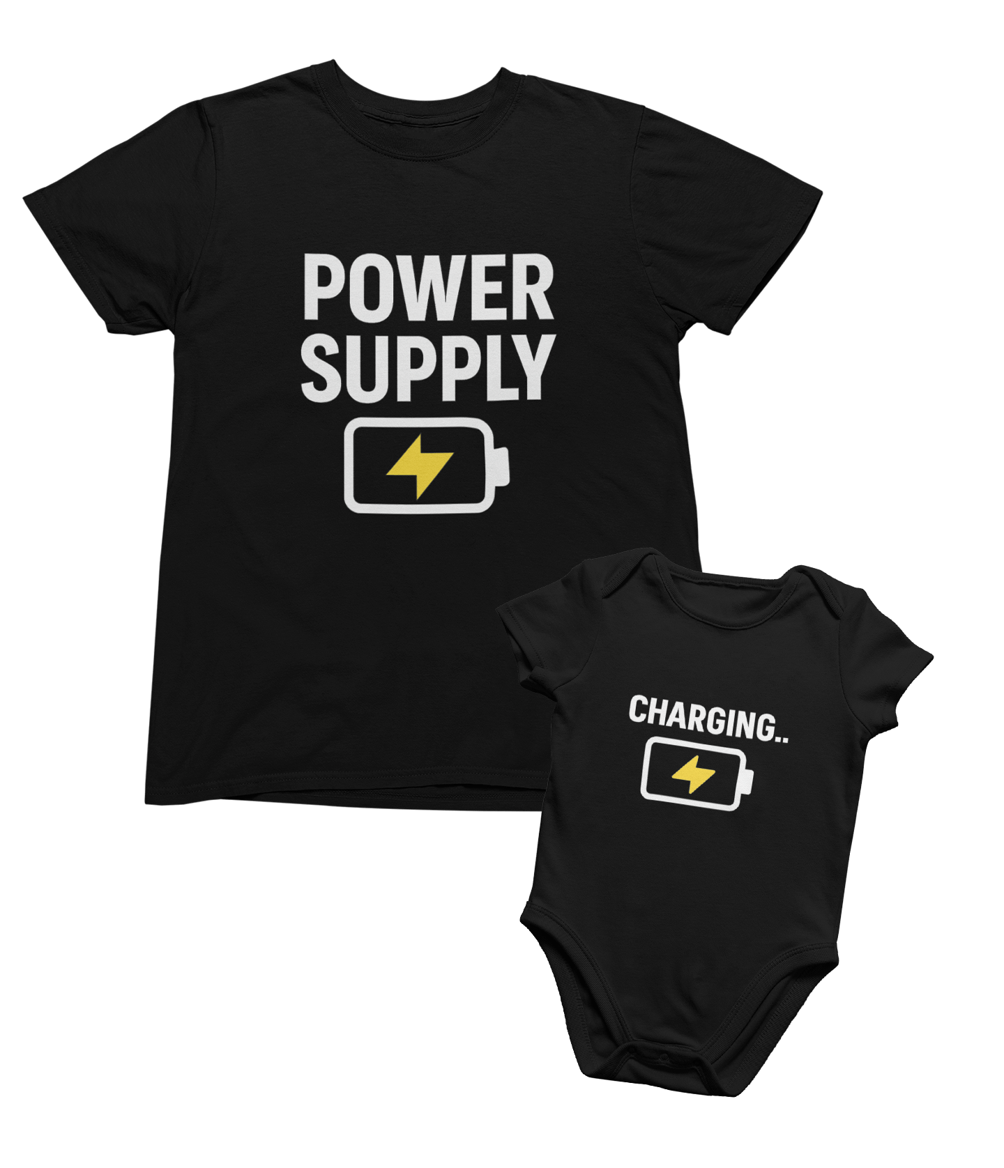 Power Supply & Charging Matching T-Shirt Gift Set matching outfit set product image 1 from Beast and Beauty