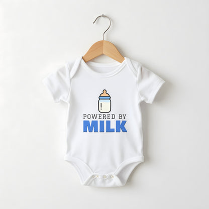 Powered By Milk white baby grow on a hanger