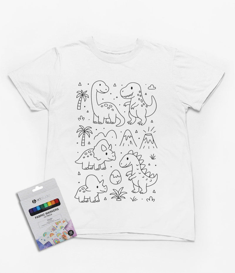 Prehistoric Pals Colour-In Dinosaur T-Shirt