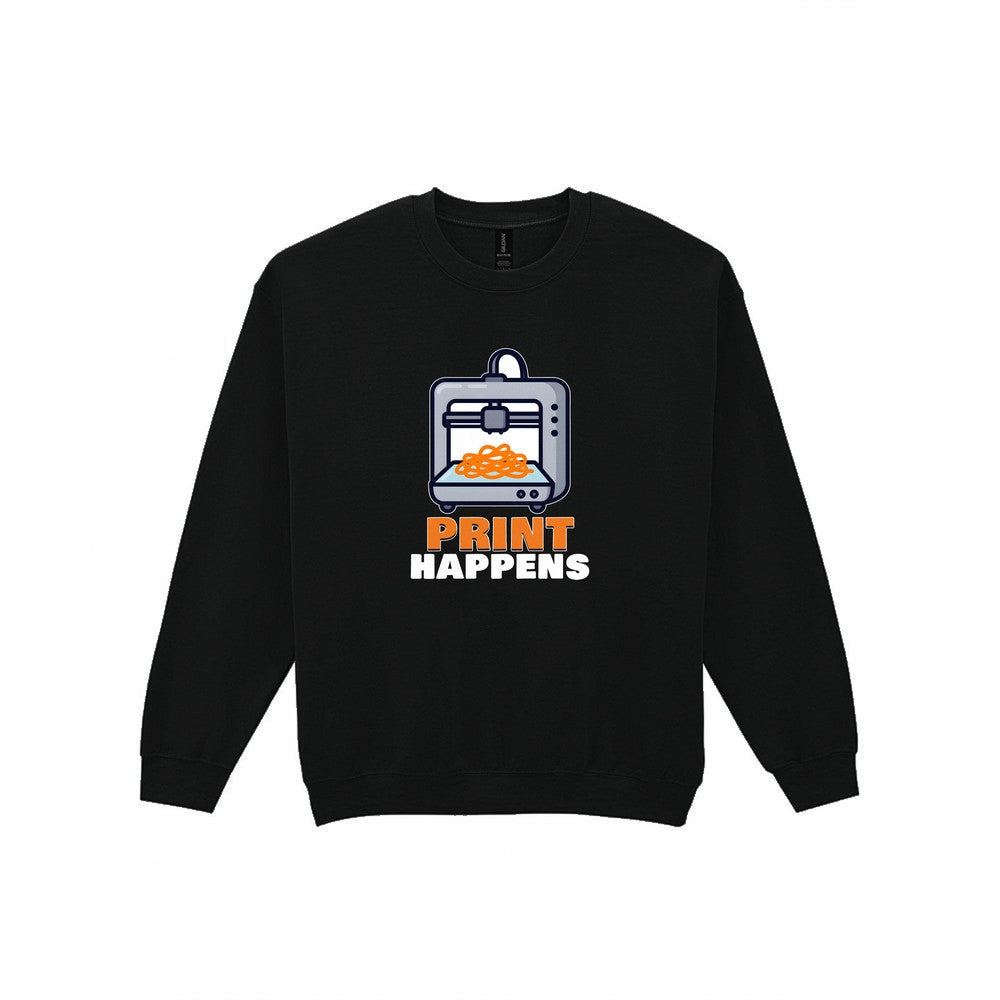 Print Happens Funny 3D Printing T-Shirt & Sweatshirt Sweatshirt in Black