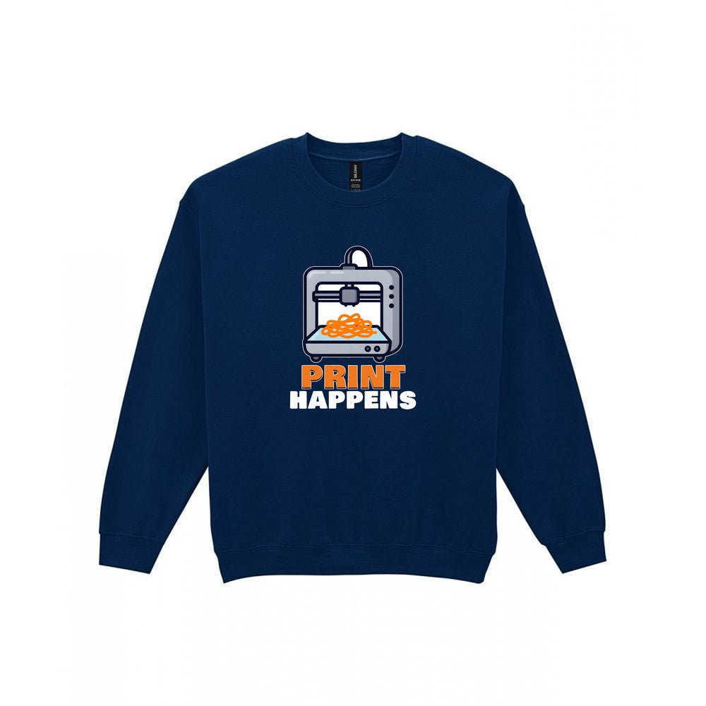 Print Happens Funny 3D Printing T-Shirt & Sweatshirt Sweatshirt in Navy