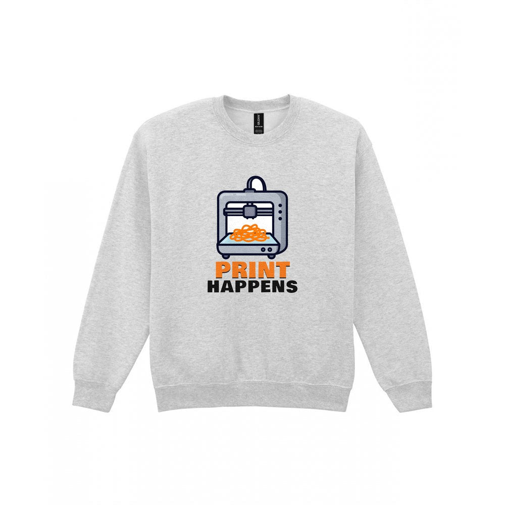 Print Happens Funny 3D Printing T-Shirt & Sweatshirt Sweatshirt in Sport Grey
