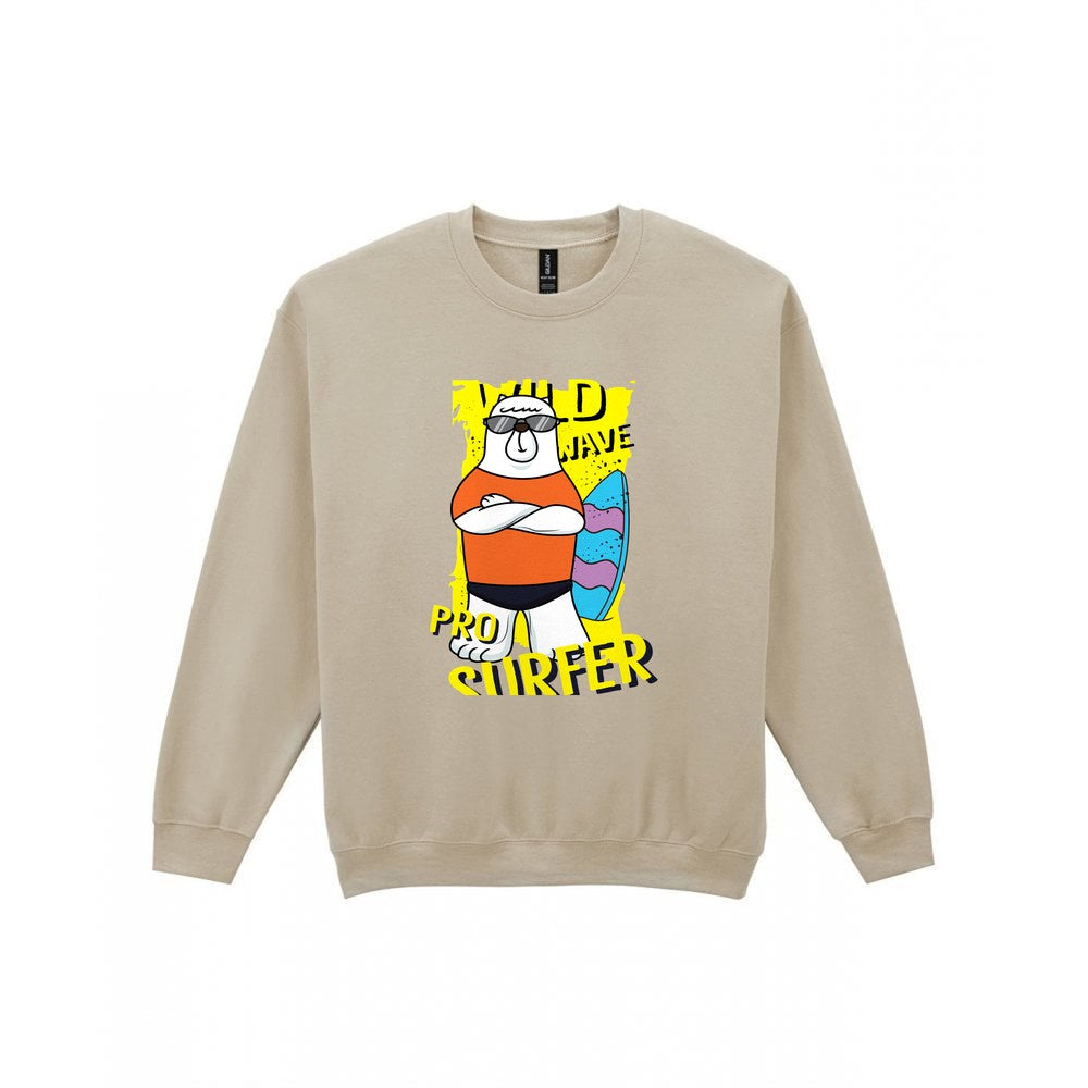 Kids Pro Surfer Bear T-Shirt & Sweatshirt Sweatshirt in Sand