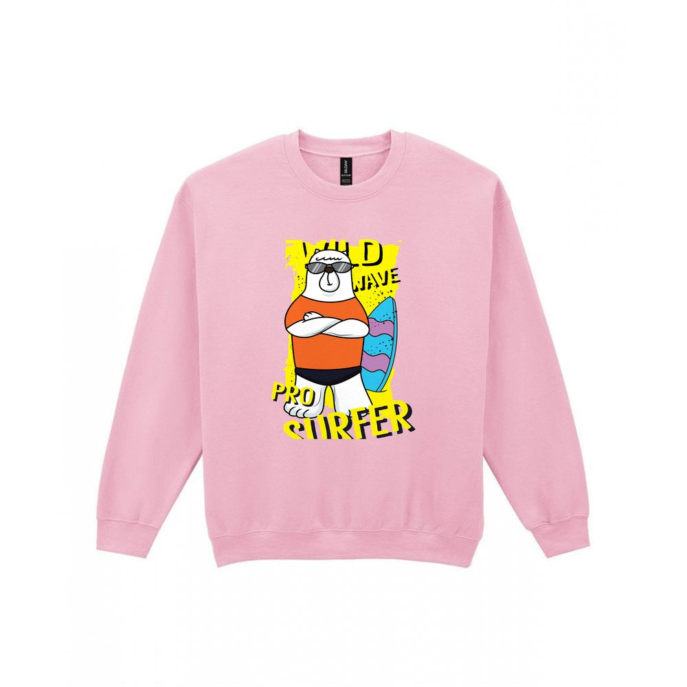 Kids Pro Surfer Bear T-Shirt & Sweatshirt Sweatshirt in Light Pink