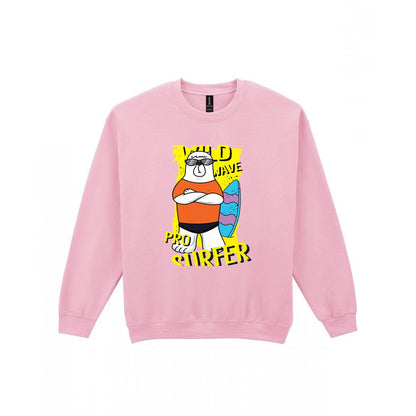 Kids Pro Surfer Bear T-Shirt & Sweatshirt Sweatshirt in Light Pink
