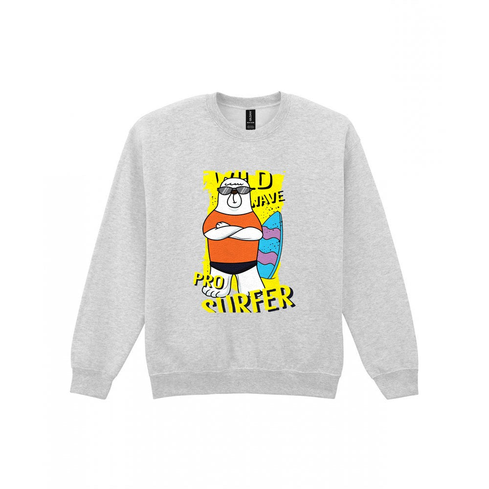 Kids Pro Surfer Bear T-Shirt & Sweatshirt Sweatshirt in Sport Grey