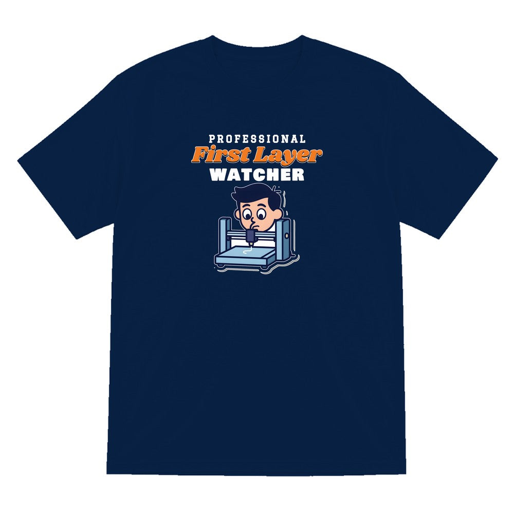 Professional First Layer Watcher Funny 3D Printing T-Shirt & Sweatshirt T-Shirt in Navy