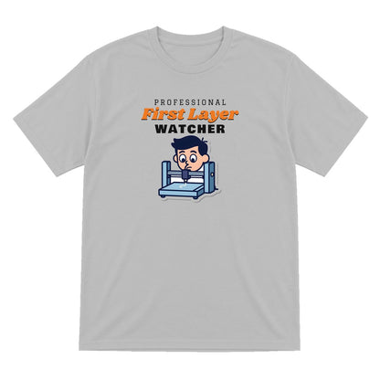Professional First Layer Watcher Funny 3D Printing T-Shirt & Sweatshirt T-Shirt in Sport Grey