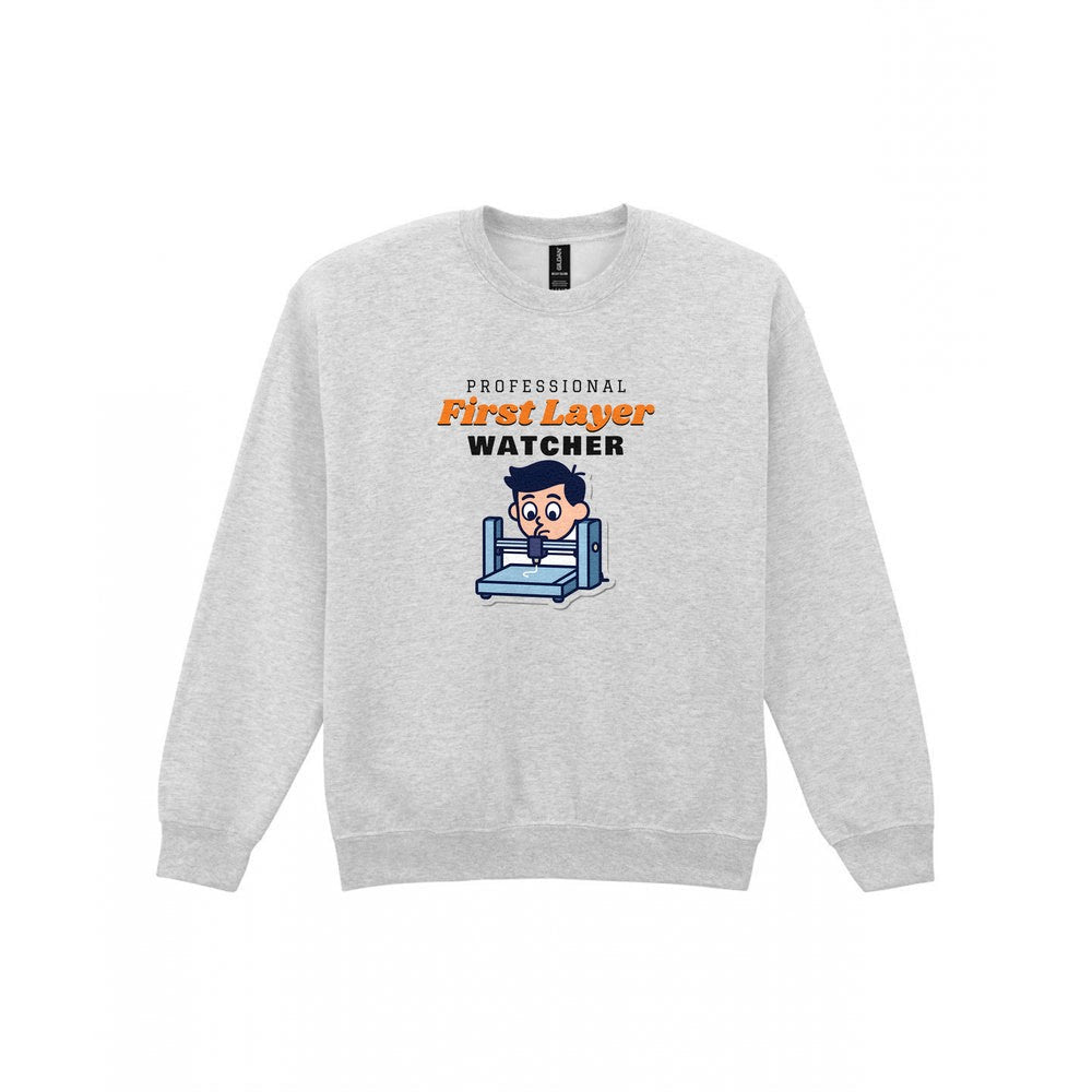 Professional First Layer Watcher Funny 3D Printing T-Shirt & Sweatshirt Sweatshirt in Sport Grey