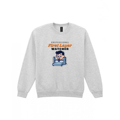 Professional First Layer Watcher Funny 3D Printing T-Shirt & Sweatshirt Sweatshirt in Sport Grey