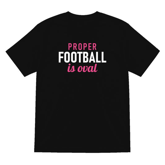 Proper Football Is Oval Funny Rugby T-Shirt & Sweatshirt T-Shirt in Black