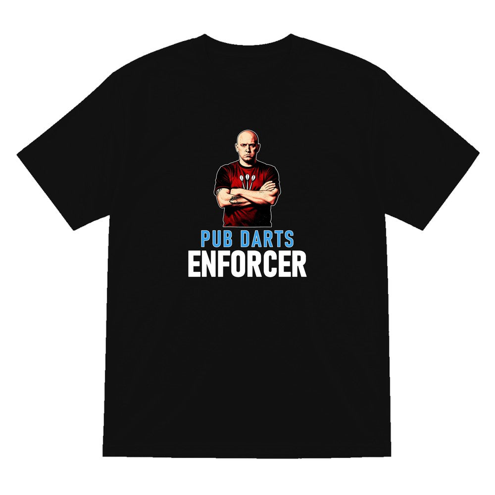 Pub Darts Enforcer Funny Darts T-Shirt & Sweatshirt T-Shirt in Black