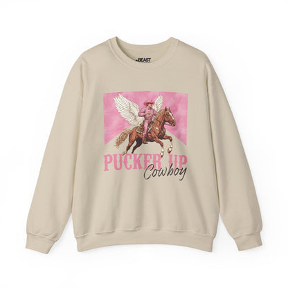 pucker up cowboy sweatshirt sand sweatshirt cowgirl gift idea