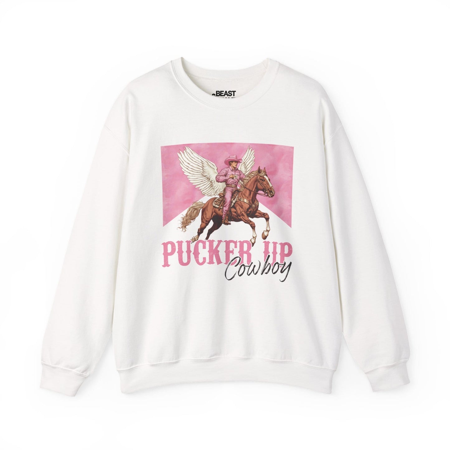 pucker up cowboy sweatshirt white sweatshirt cowgirl gift idea