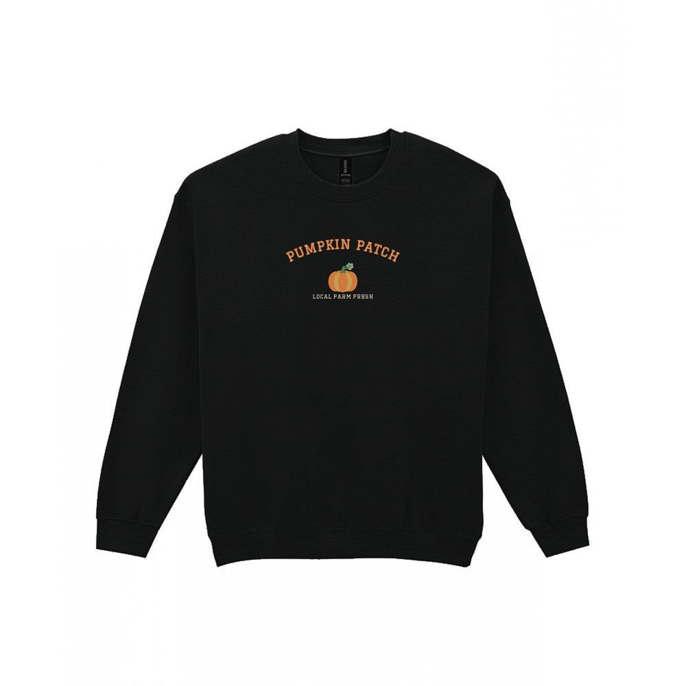 Pumpkin Patch Embroidered Sweatshirt in Black