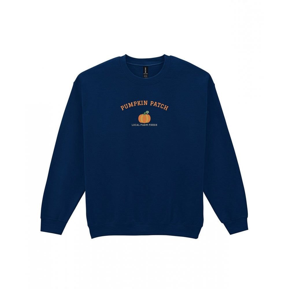 Pumpkin Patch Embroidered Sweatshirt in Navy