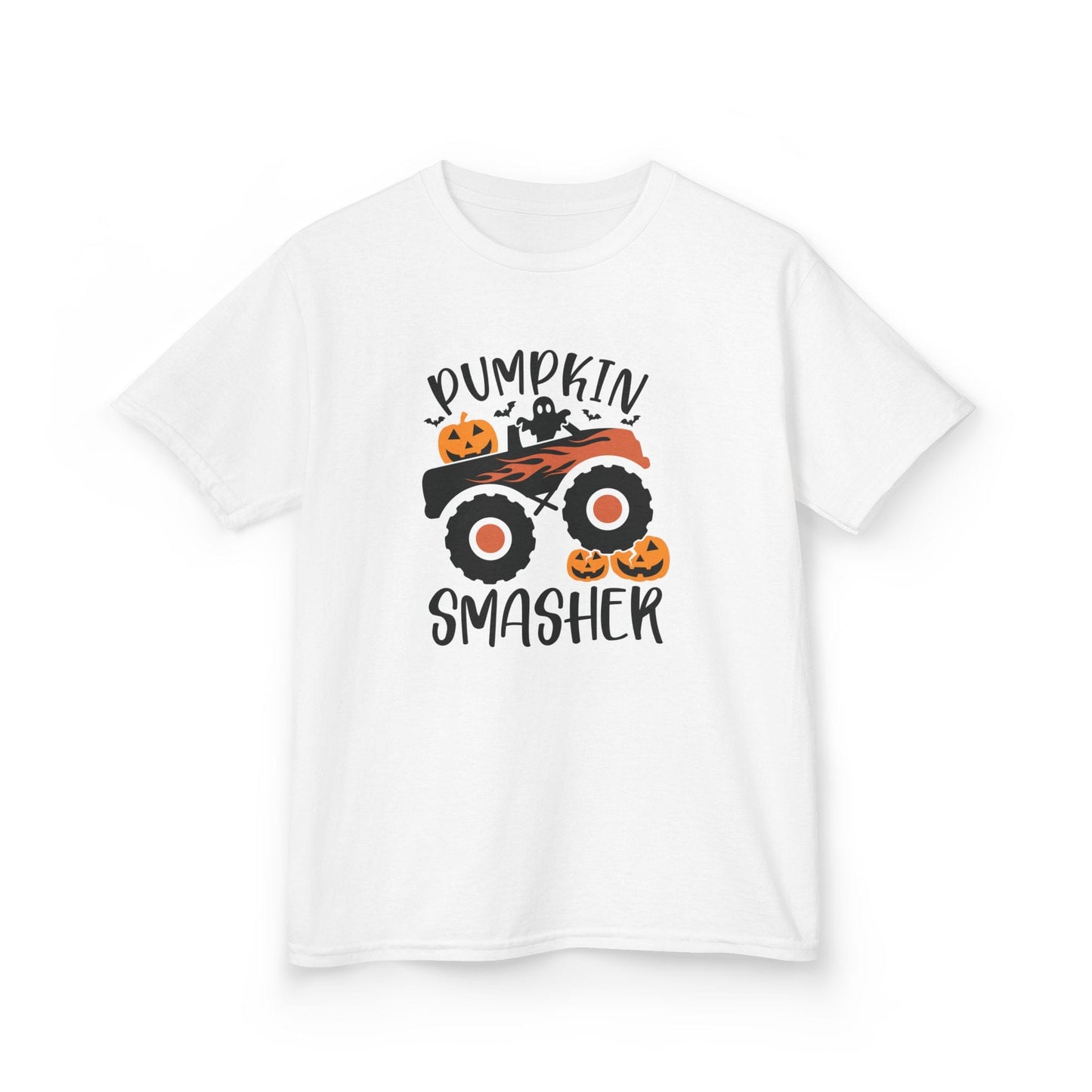 Pumpkin Smasher Monster Truck Halloween Kids T-Shirt White / XS gift_idea unique_gift personalised_gift