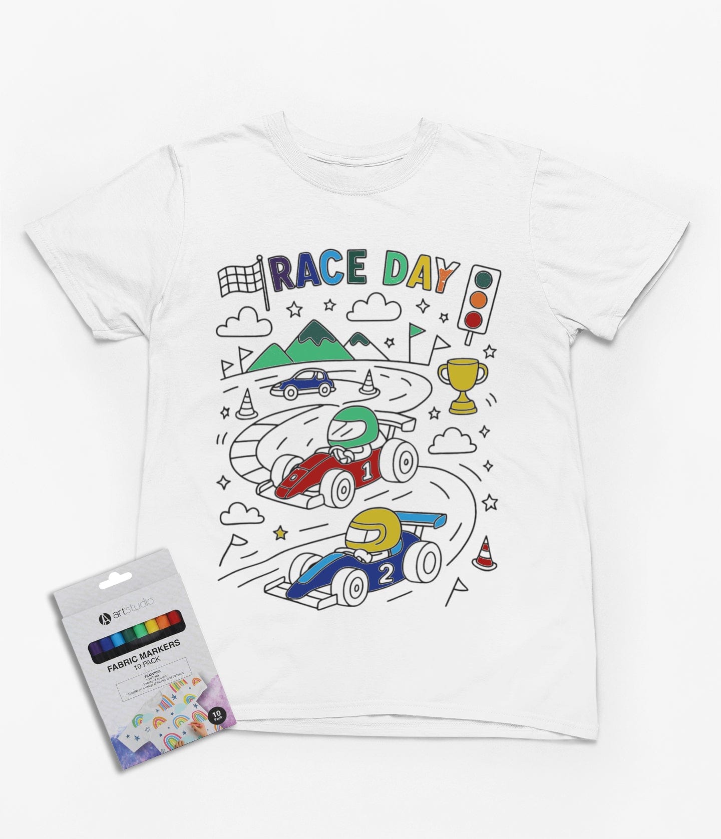 race day colour-in t-shirt t-shirt alternate colour product image