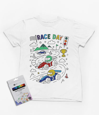 race day colour-in t-shirt t-shirt alternate colour product image