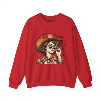 raising hell since birth cowgirl sweatshirt red sweatshirt cowgirl gift idea