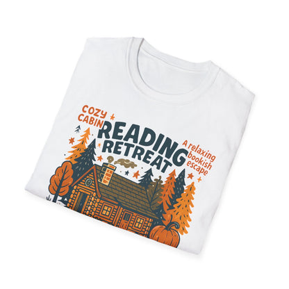 multiple colour options of cozy cabin reading t-shirt for women