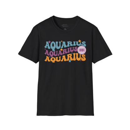 retro aquarius zodiac graphic t-shirt t-shirt fifth colour product image