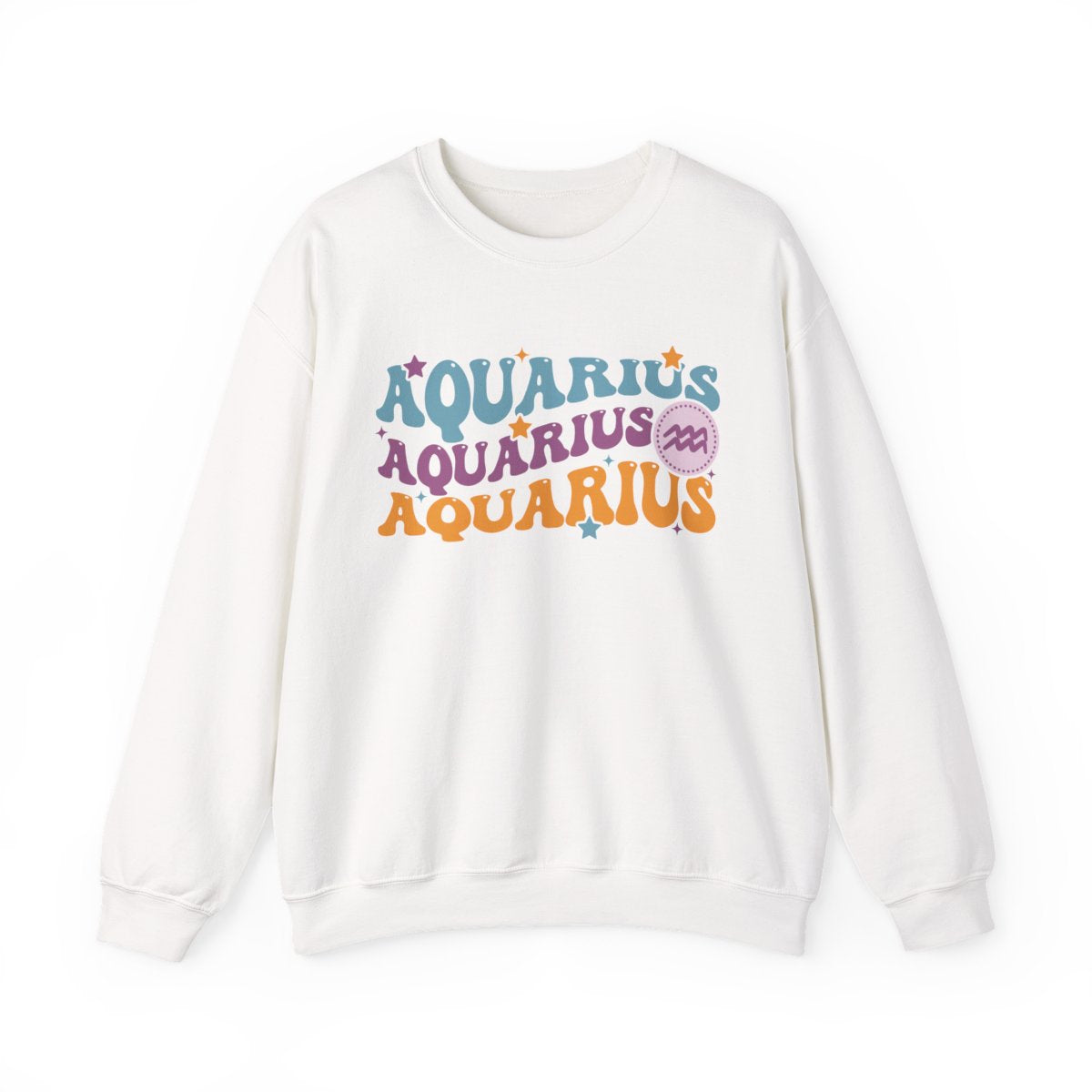 navy sweatshirt with vintage aquarius astrology graphic for birthday gift
