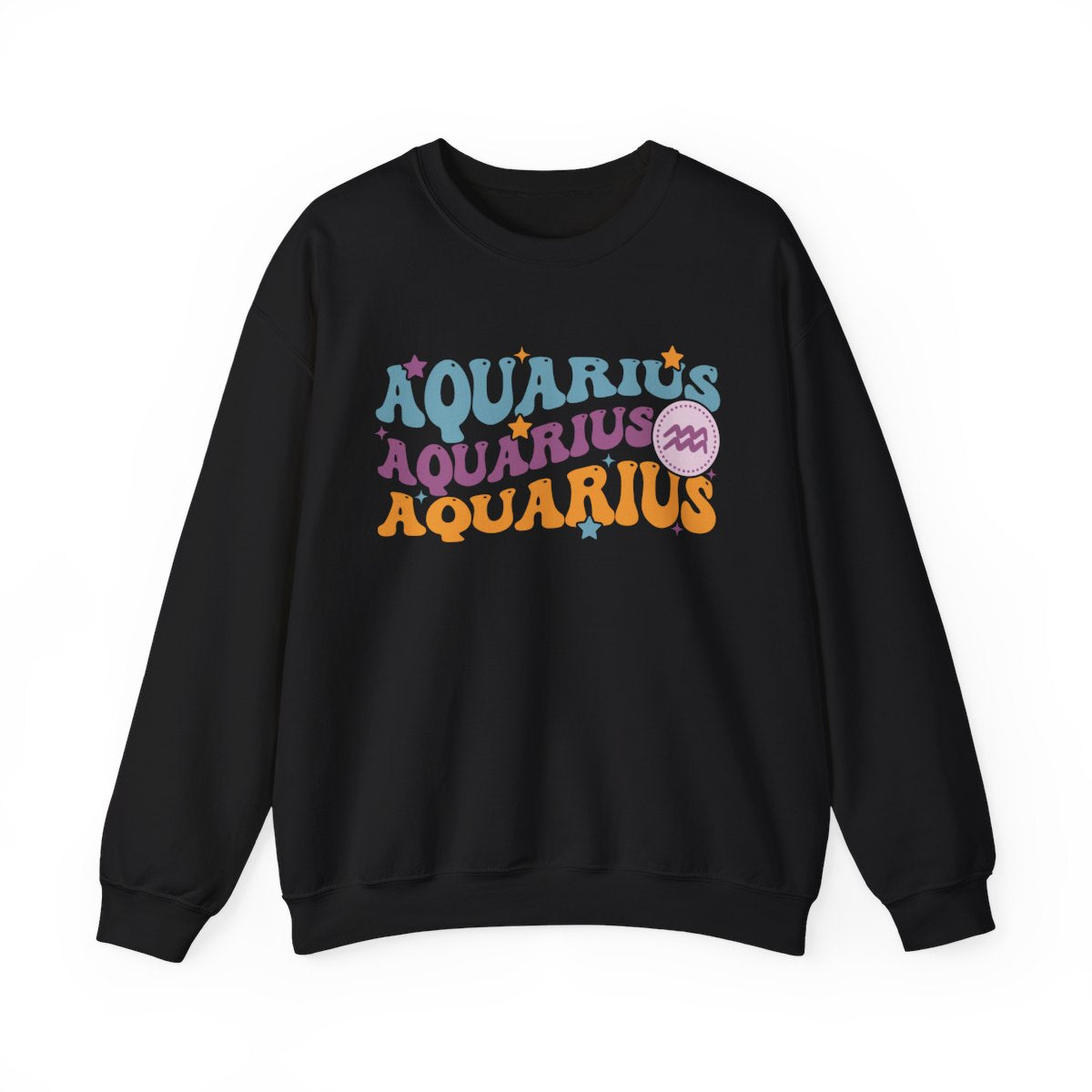 forest green sweatshirt with retro astrology aquarius sign graphic