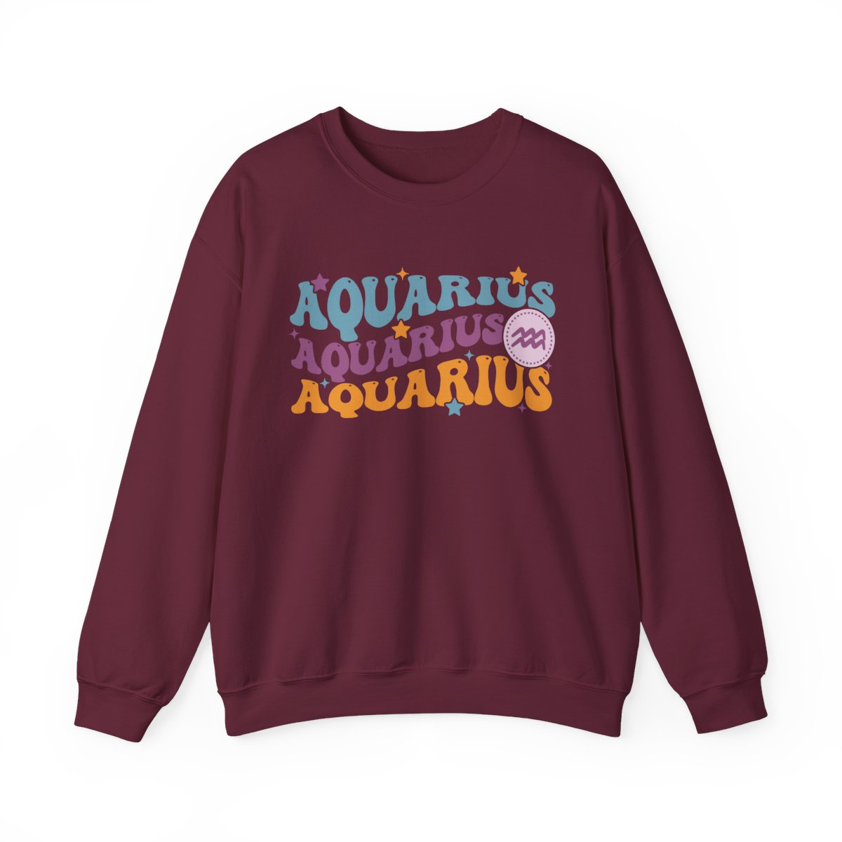black sweatshirt with celestial aquarius zodiac design