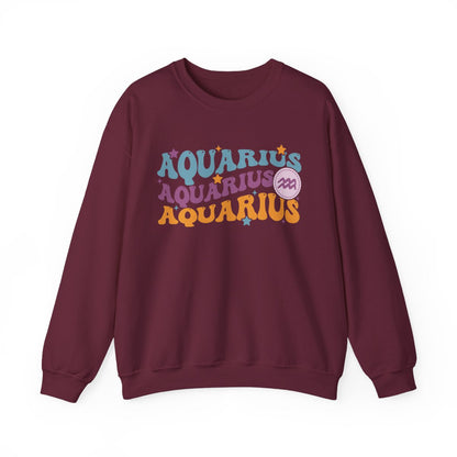 black sweatshirt with celestial aquarius zodiac design