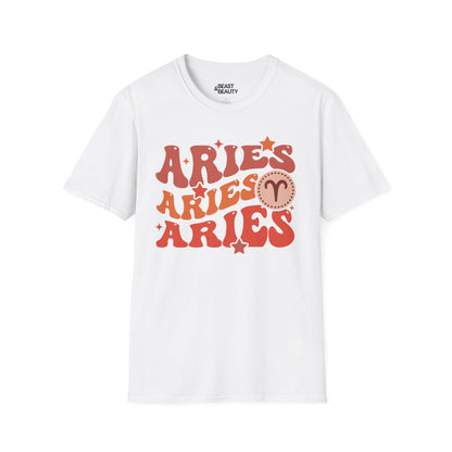 retro aries zodiac graphic t-shirt t-shirt third colour product image