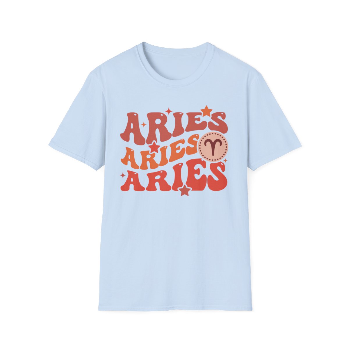dark chocolate t-shirt showing Aries zodiac retro design detail