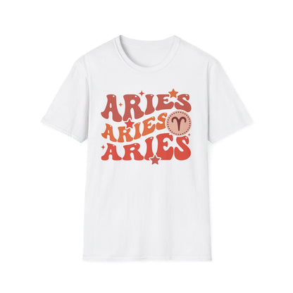 black t-shirt with vintage Aries astrology graphic for birthday gift