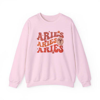 forest green sweatshirt with vintage aries zodiac graphic and groovy typography