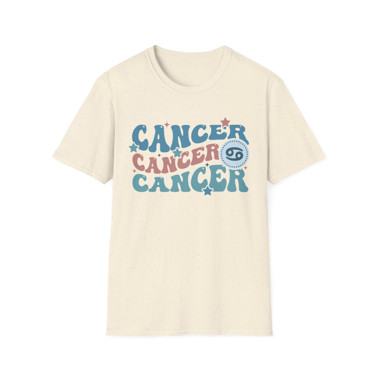 black t-shirt with retro cancer zodiac graphic for astrology fans