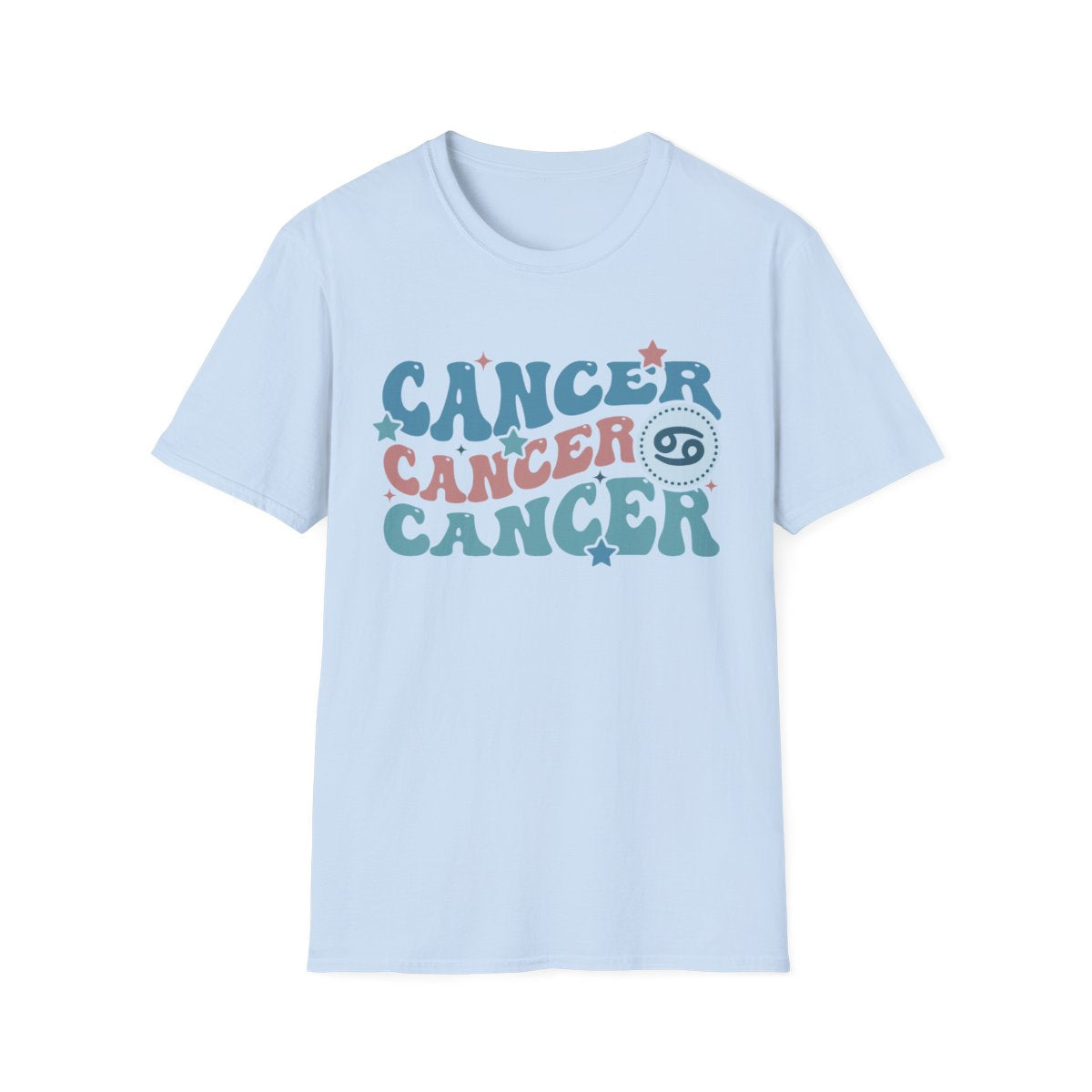 dark chocolate t-shirt with retro cancer zodiac design detail