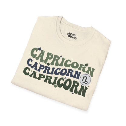 retro capricorn zodiac graphic t-shirt t-shirt fifth colour product image