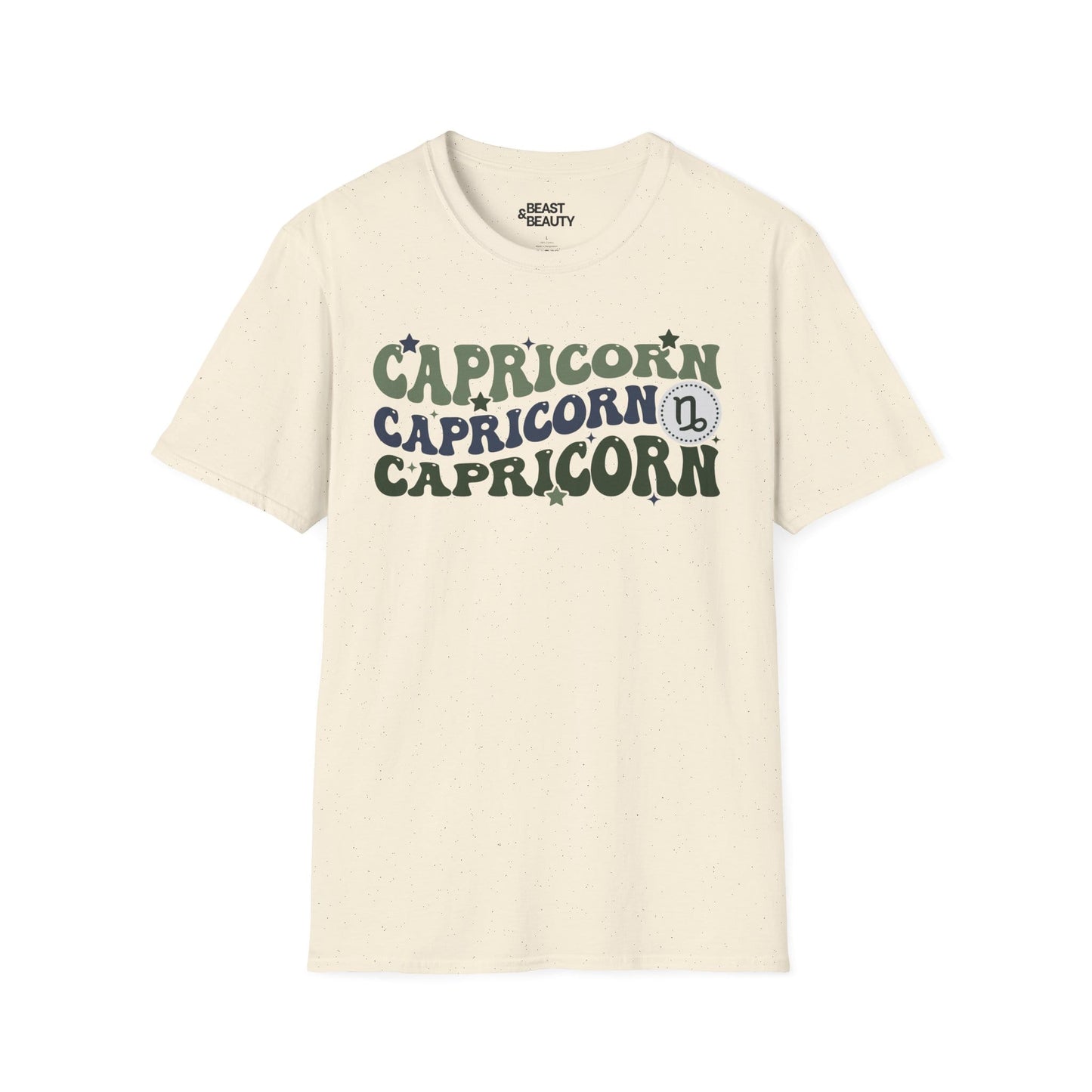 retro capricorn zodiac graphic t-shirt t-shirt front product image
