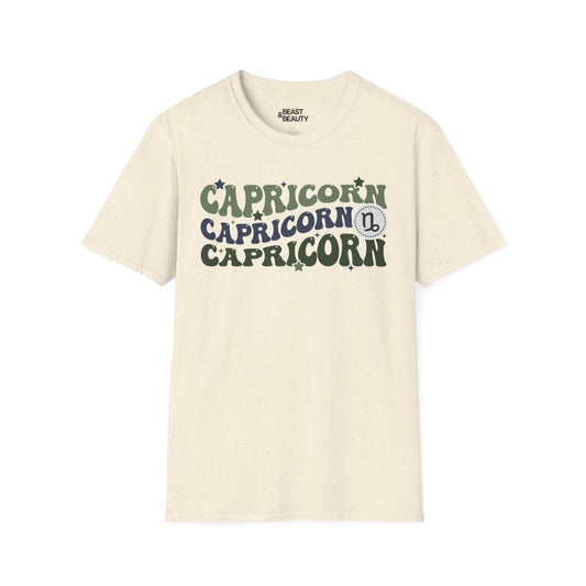 retro capricorn zodiac graphic t-shirt t-shirt front product image