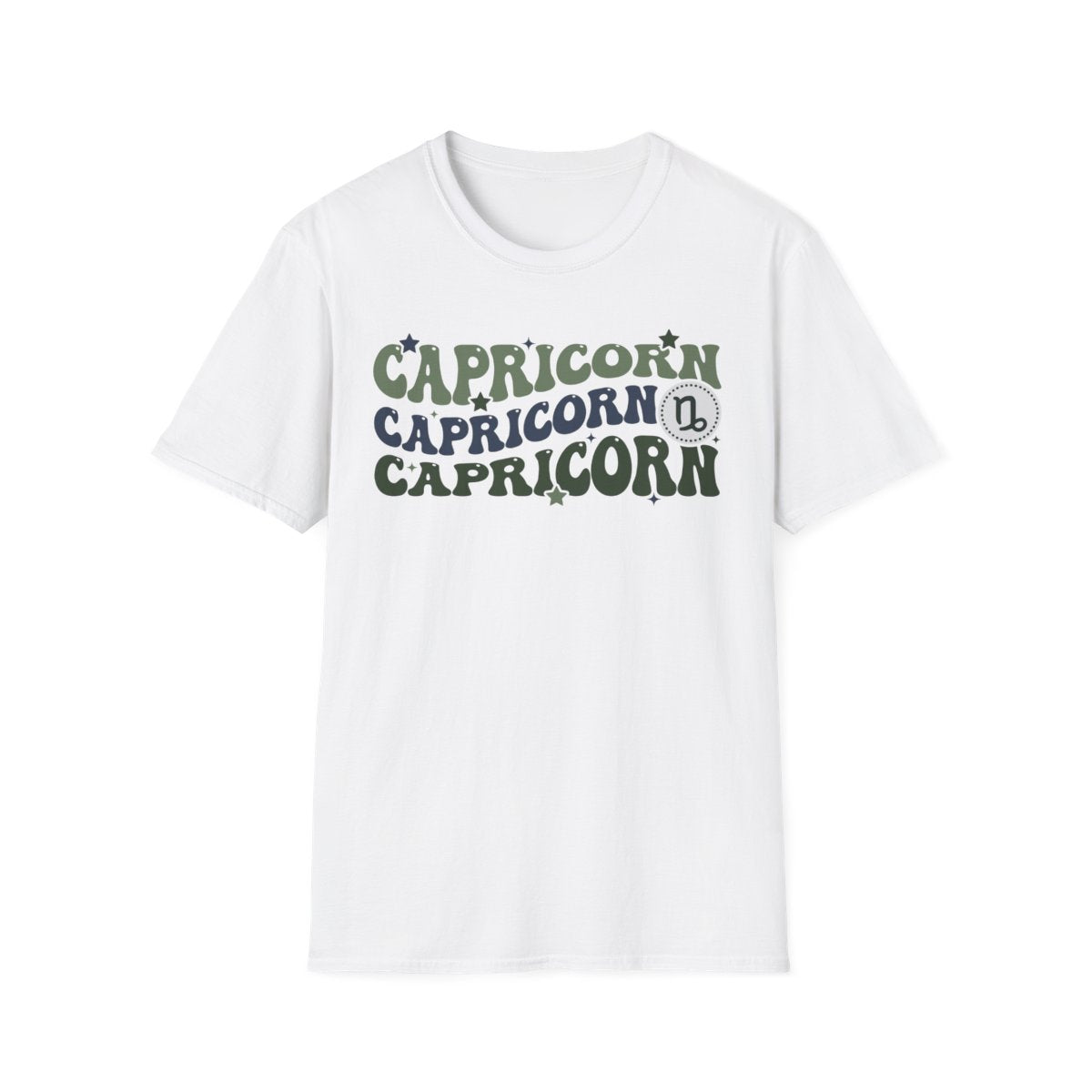 sport grey t-shirt with vintage-style capricorn zodiac astrology print