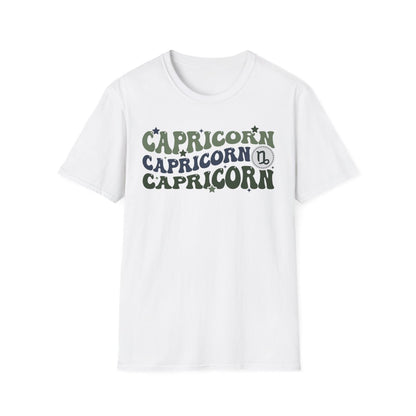 sport grey t-shirt with vintage-style capricorn zodiac astrology print