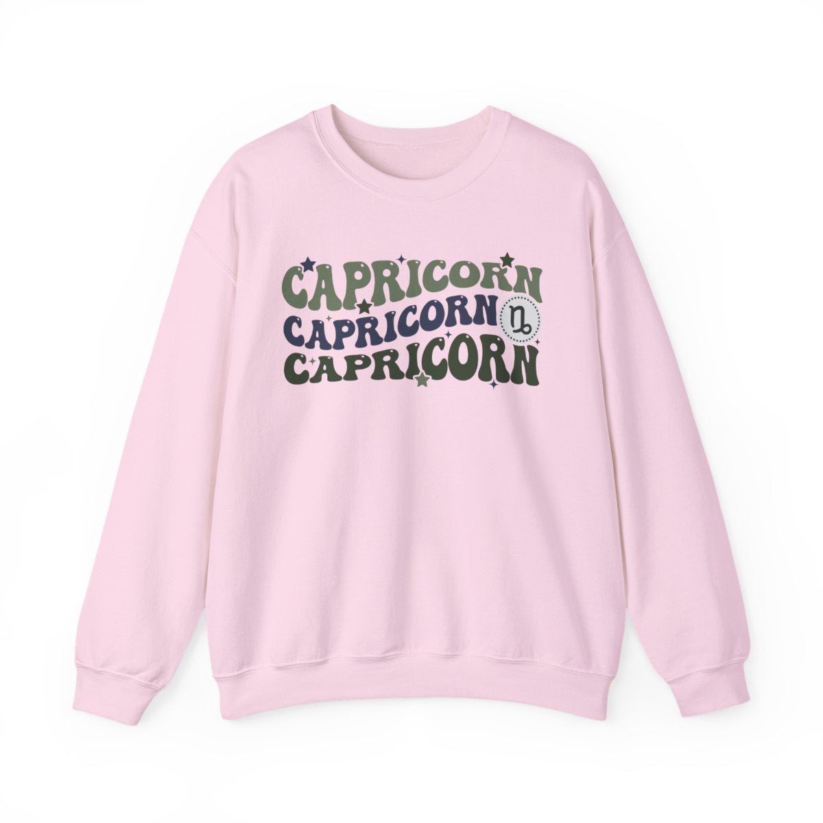 sport grey sweatshirt with earthy Capricorn astrology design for zodiac birthday gift